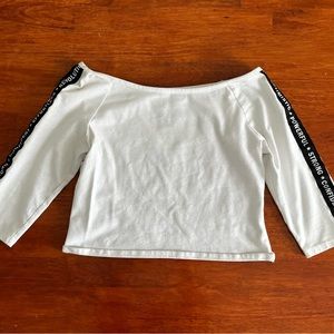 ‘City Streets’ white cropped shirt